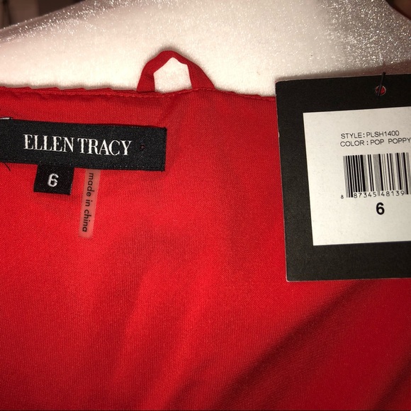 ELLEN TRACY Red Pleated Dress - Picture 4 of 4